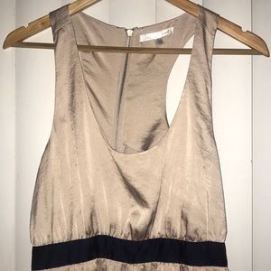 Soft silky top with black waist strap